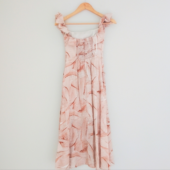 Indikah Ruffled Midi Dress in Peach Tones - Picture 3 of 7